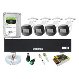 Kit Intelbras 4 Cam Vhd 1120b Dvr 4ch Mhdx 1104 C/ 1 Tera