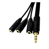 Cable De 3.5 Mm Stereo 1 Macho A 3 Hembras Parlantes 5,1