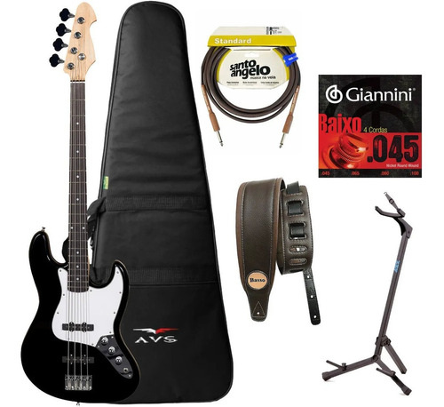 Contra Baixo 4 Cordas Michael Bm607n Bk Jazz Bass + Kit