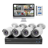 Kit  Dvr 4 Camaras Seguridad Full Hd + Disco 1tb Toshiba Pro