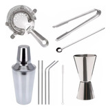 Set Kit Bartender Barman Coctelera 700ml Tragos Acero Inox