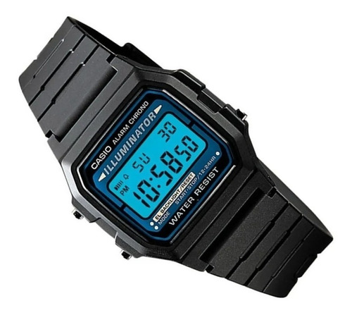 Reloj Casio Color Negro Digital Correa Negra Alarma