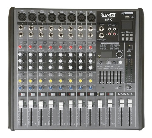 Consola Análoga 8fx Pro Dj Interfaz Usb