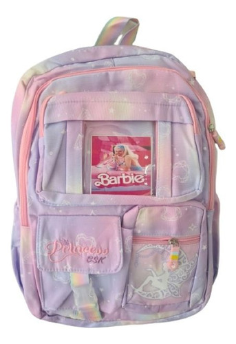 Mochila Princesas Corazon Moño Estrella Tornasol Kawaii Barbie