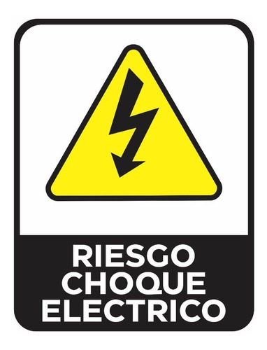 Cartel Riesgo Choque Electrico Adhesivo 9x16 Cm Advertencia
