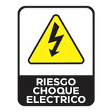 Cartel Riesgo Choque Electrico Adhesivo 9x16 Cm Advertencia