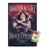 Póster De Wonder Woman Dc Comics Con Pins - Justicia.