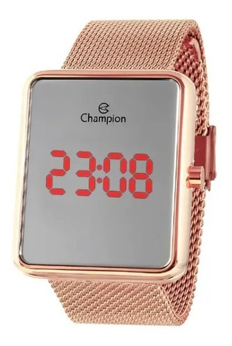 Relógio Champion Feminino Digital Rose Led Vermelha Ch40080x