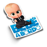 Sticker Bebe A Bordo Jefe En Pañales Adhesivo Auto 15cm 069