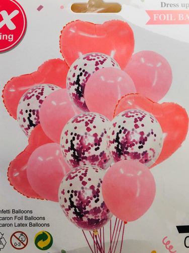 Set 14 Globos Metalizados Estrella Transparente Confetti