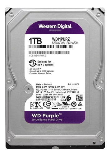 Western Digital  1tb Sata 3.5  Wd11purz 64mb Videovigilancia