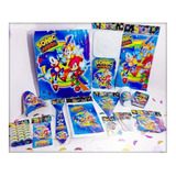 Kit Decoración Infantil Sonic Fiesta 24 Invitados Niños