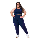 Conjunto Fitness Legging Top Recortes Dily Plus Size Be Real