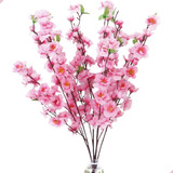 5 Galhos Cerejeira Pessegueiro Artificial 1,2m Flor Árvore