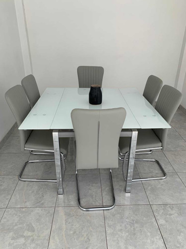 Comedor Cristal Templado Expandible 1x1.40m A 1.40x1.40 6p