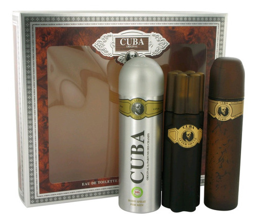 Perfume Set Cuba Gold 3pzas Para Hombre 