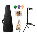 Case Para Guitarra Stratotocaster Luxo + Suporte De Chao