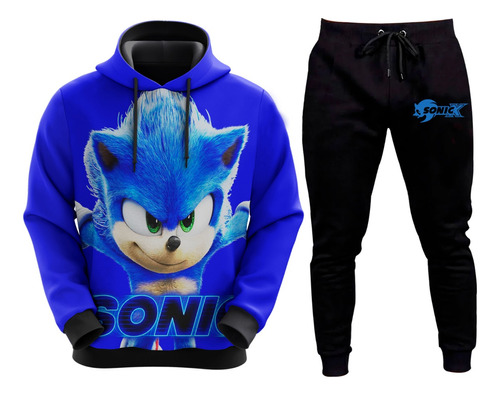 Conjunto De Moletom Infantil Sonic Game Joguinho De Corrida