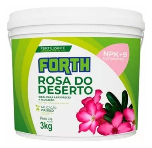 Adubo Fertilizante Mineral P/ Rosas Do Deserto Npk Forth 3kg