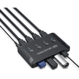 Conmutador Kvm Usb 3.0 De 4 Pc Con 4 Entradas Selector Usb