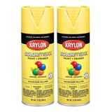 Paq. 2 Pintura De Imprimación En Spray Color Amarillo Krylon