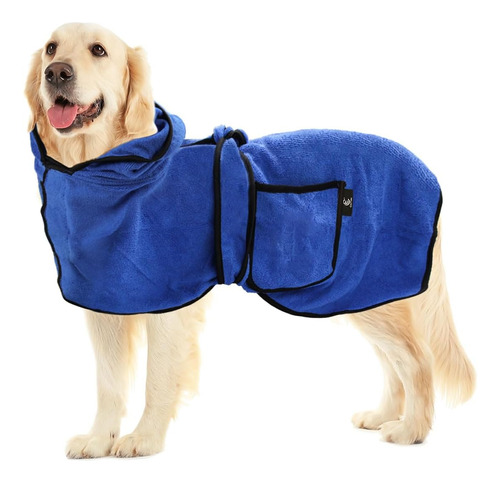 Toalla De Baño Para Perro Con Doble Bolsillo-23 /azul Marino