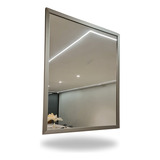 Espelho Com Moldura Alumínio Alto Padrão Luxo 75x60cm