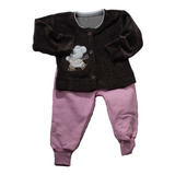 Campera De Plush Y Pantalón De Algodón Bebe