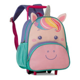 Mochila De Rodinhas Infantil Clio Pets Zoo Escolar Criança