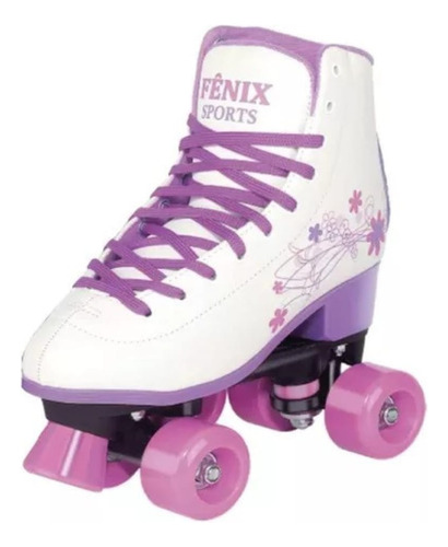 Patins Branco 36/37 4 Rodas Roller Skate - Fênix