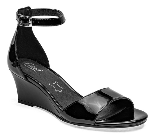 Sandalia Plataforma Mujer Flexi Negro 124-602