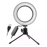 Iluminador Ring Light De Mesa Profissional Com Tripé 10 26cm