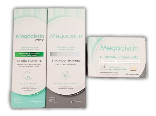 Kit Megacistin Compr. X60 + Shampoo Tratante + Loción Max