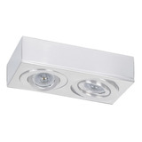 Aplique Techo Gam Blanco Rectangular P/ 2 Dicroicas Gu10 Led