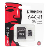 Memoria Micro Sd 64gb Kingston Canvas Sdc10 Con Adaptador Sd