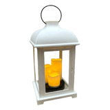 Farol Grande 45 X 25 Cm Con 3 Velas Led Fanal Zen D Oriente