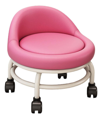 Silla Con Asiento De Ruedas Taburete De Pedicura Rosa