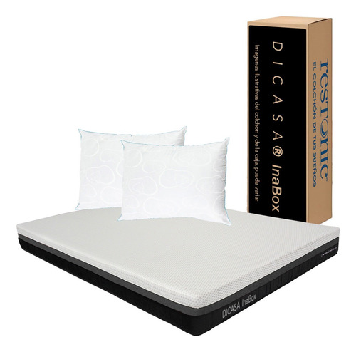 Colchón Queen Size Inabox + 2 Almohadas De Osos