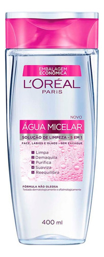 Agua Micelar Loreal Paris Solução De Limpeza 5 Em 1-200ml