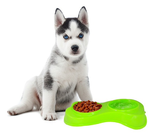 Comedero Doble Para Perros Y Gatos Plato Alimento Mascotas