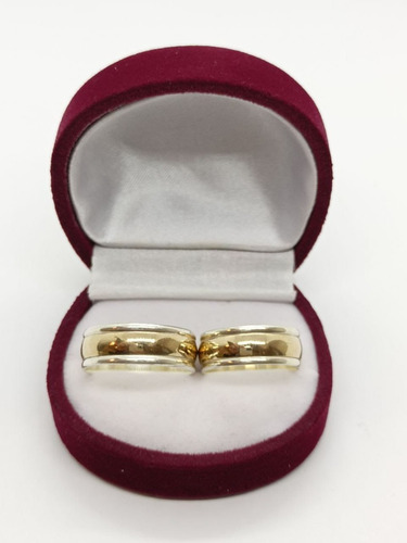 Argollas Anillos Compromiso Matrimonio Plata 925 Con Oro 18k