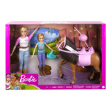 Barbie Set De Juego Diversión Con Caballos 2 Muñecas