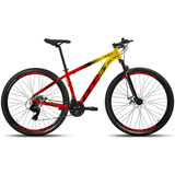 Mountain Bike Gts Feel Full Aro 29 21 24v Freios De Disco Mecânico Cor Amarelo/vermelho
