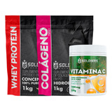 Kit: Whey 1kg + Colágeno 1kg + Vitamina C 500g