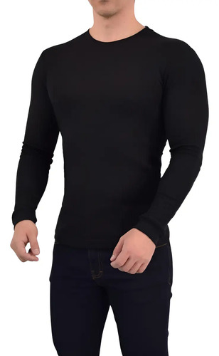Playera John Leopard Manga Larga Ribbed Muy Ajustada  | Envío gratis
