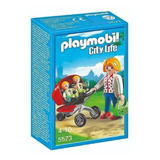 Playmobil Mamá Con Carrito De Gemelos Original 5573