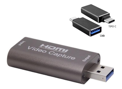 Capturadora Video Juego Pc Hdmi 4k 1080p 60hz + Adaptador C