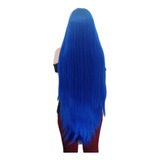 Peruca Wig Super Longa 1 Metro Cosplay Fantasia Azul Royal