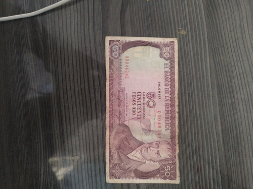 Billete De 50 Pesos Oro Colombiano Del 1986