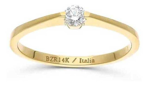 Anillo Bizzarro Solitario Oro Amarillo 14k Y Diamante 15pts